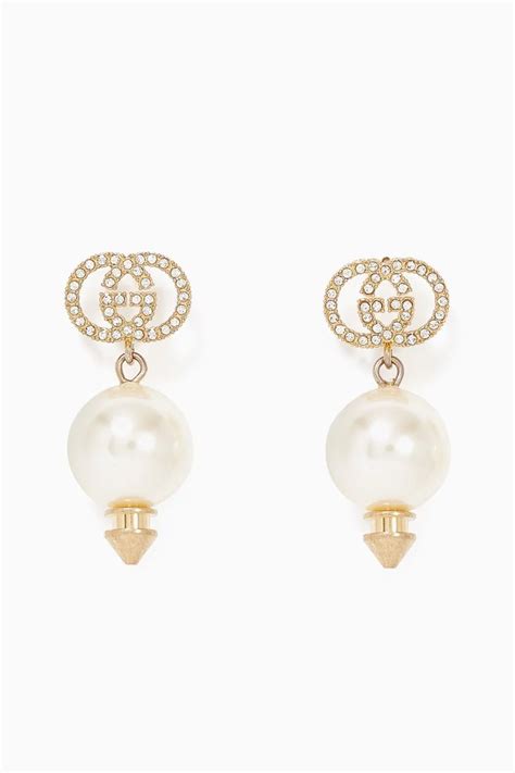 gucci white pearl earrings